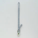 Load image into Gallery viewer, Slim Braided Pacifier / Teether Clip - Light Grey