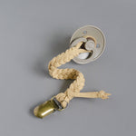 Load image into Gallery viewer, Wide Braided Pacifier / Teether Clip - Latte