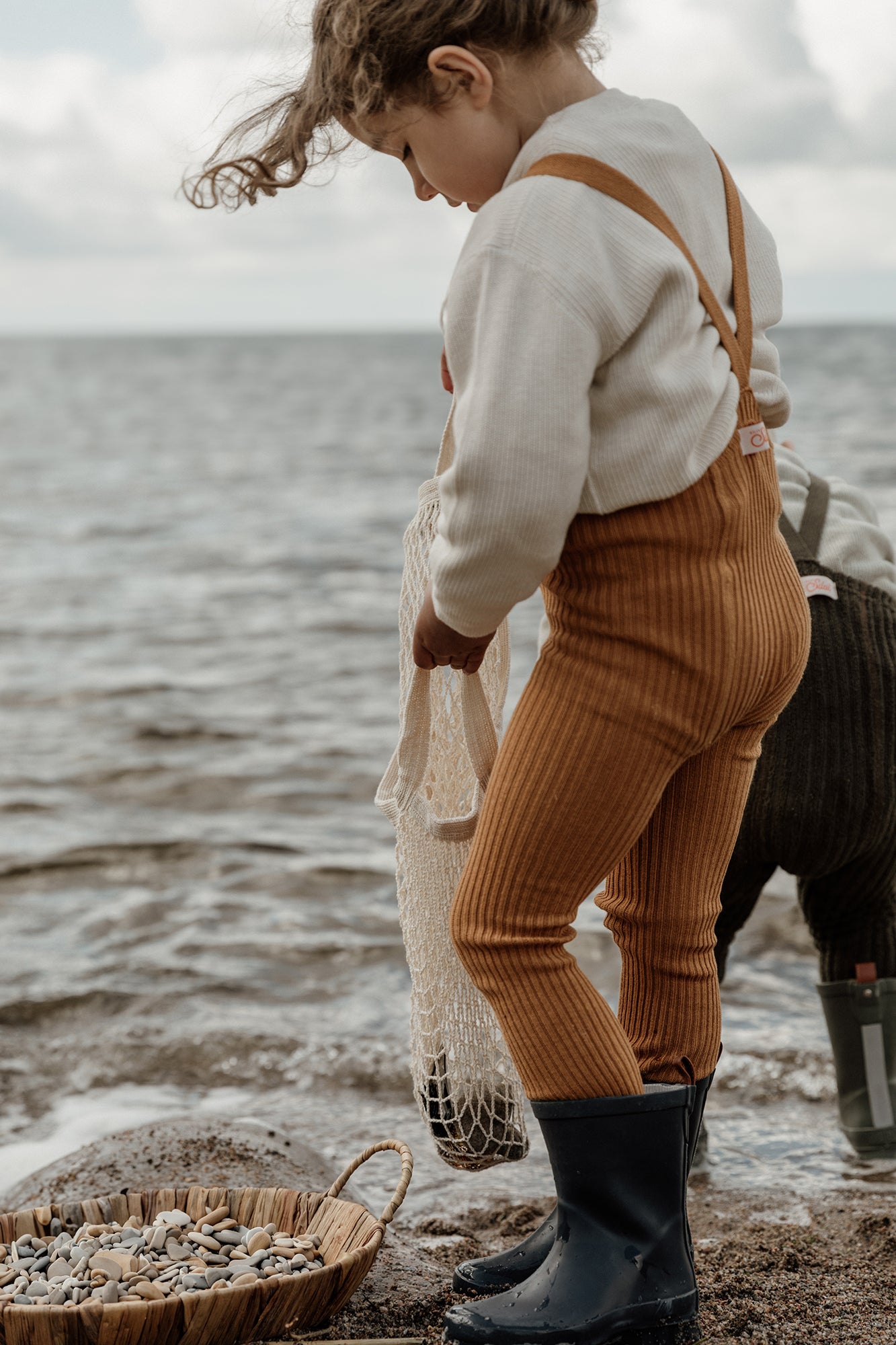 Hippy footed tights with braces - Amber