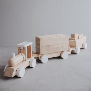Wooden Train with Money Bank