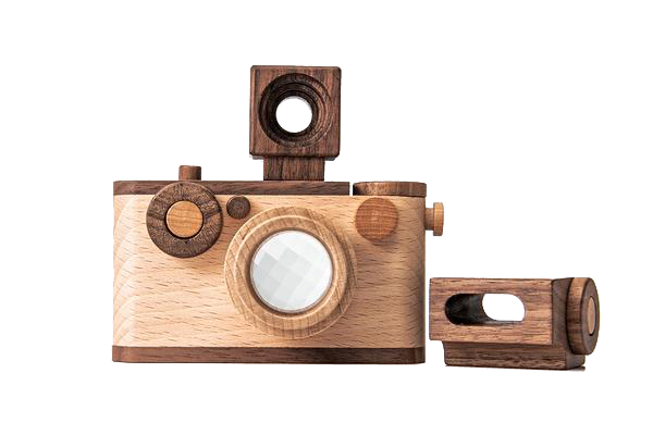 35MM Vintage Style Wooden Toy Camera + Original Sensory Flash