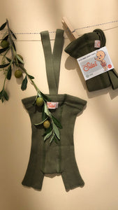 Shorty tights with braces - Olive