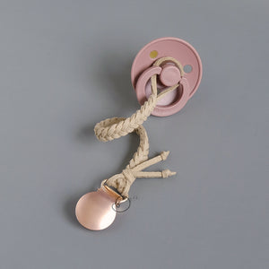 Slim Braided Pacifier / Teether Clip - Oat (Limited Edition)