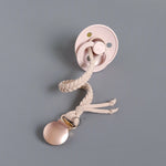 Load image into Gallery viewer, Slim Braided Pacifier / Teether Clip - Shell Pink (Limited Edition)
