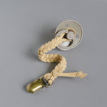 Load image into Gallery viewer, Wide Braided Pacifier / Teether Clip - Latte
